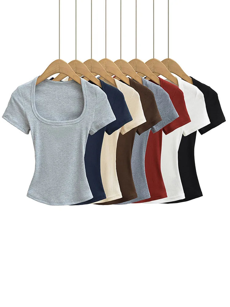 Damen Slim Fit Crop Top