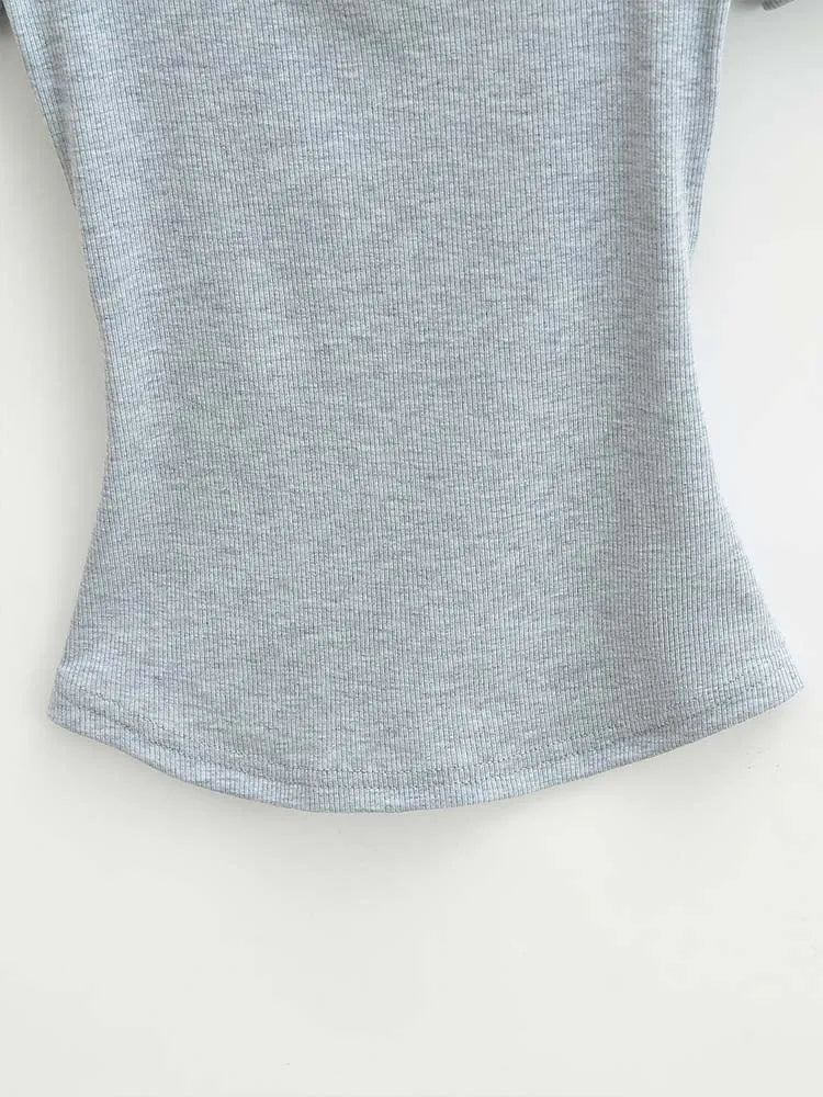 Damen Slim Fit Crop Top