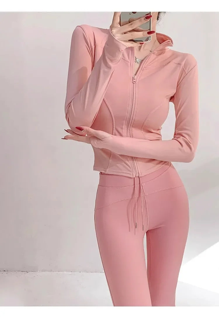 Damen Fitness Jacke mit Reißverschluss