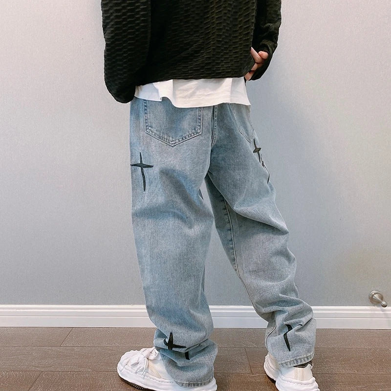 Herren Wide Leg Baggy Jeans