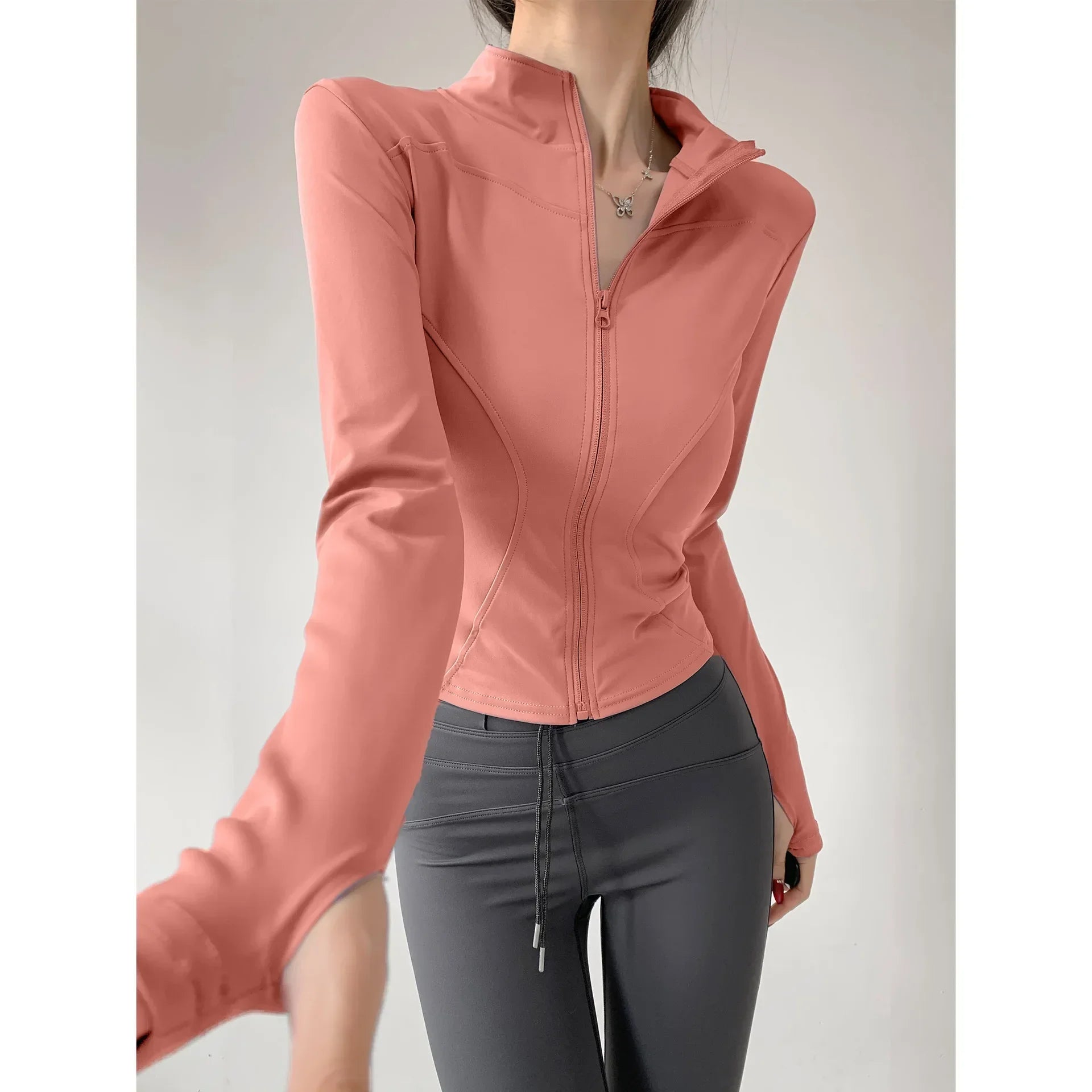 Damen Fitness Jacke mit Reißverschluss
