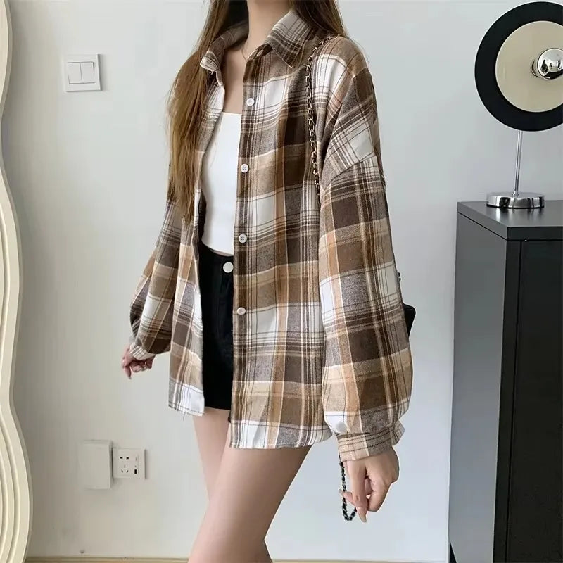 Damen Karohemd – Vintage Preppy Style