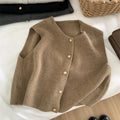 Damen Strickweste – Goldknopf | Ärmelloser Cardigan