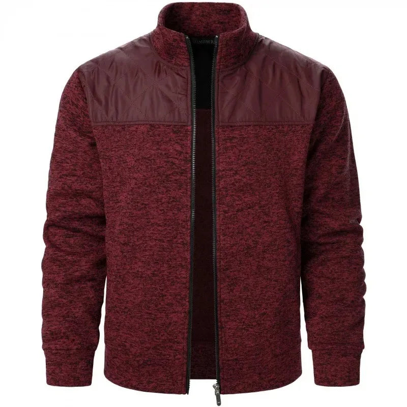 Herren Zip Jacket – Patchwork Sweatshirt