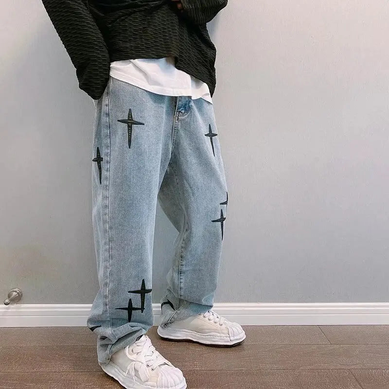 Herren Wide Leg Baggy Jeans