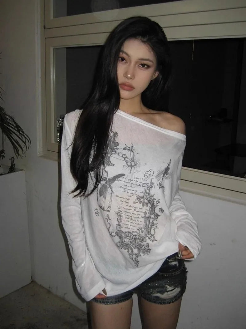 Damen Oversize Langarm Shirt