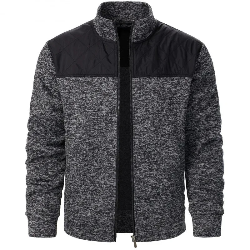 Herren Zip Jacket – Patchwork Sweatshirt
