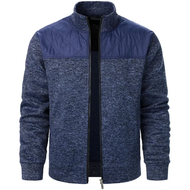 Herren Zip Jacket – Patchwork Sweatshirt