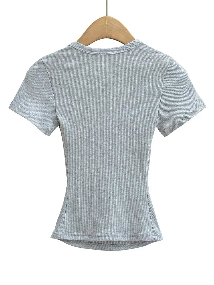 Damen Slim Fit Crop Top
