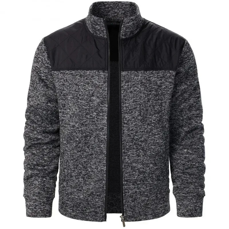 Herren Zip Jacket – Patchwork Sweatshirt