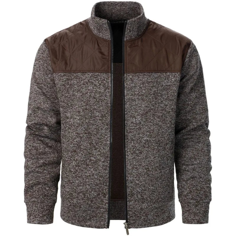 Herren Zip Jacket – Patchwork Sweatshirt