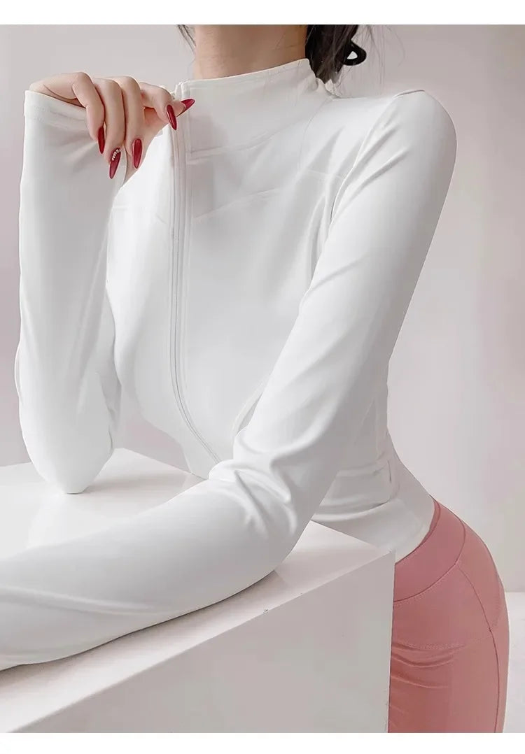 Damen Fitness Jacke mit Reißverschluss