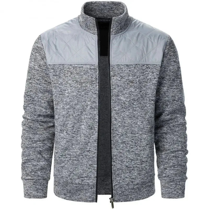 Herren Zip Jacket – Patchwork Sweatshirt