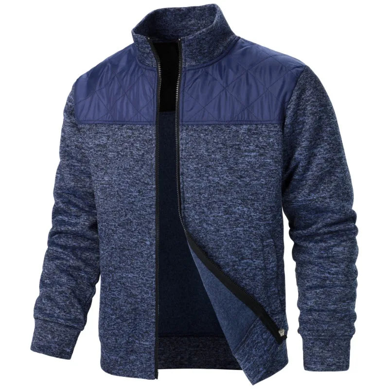 Herren Zip Jacket – Patchwork Sweatshirt