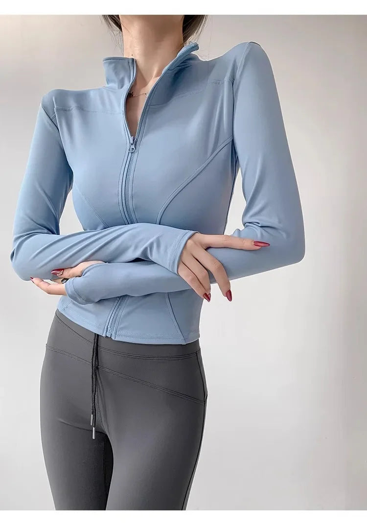 Damen Fitness Jacke mit Reißverschluss