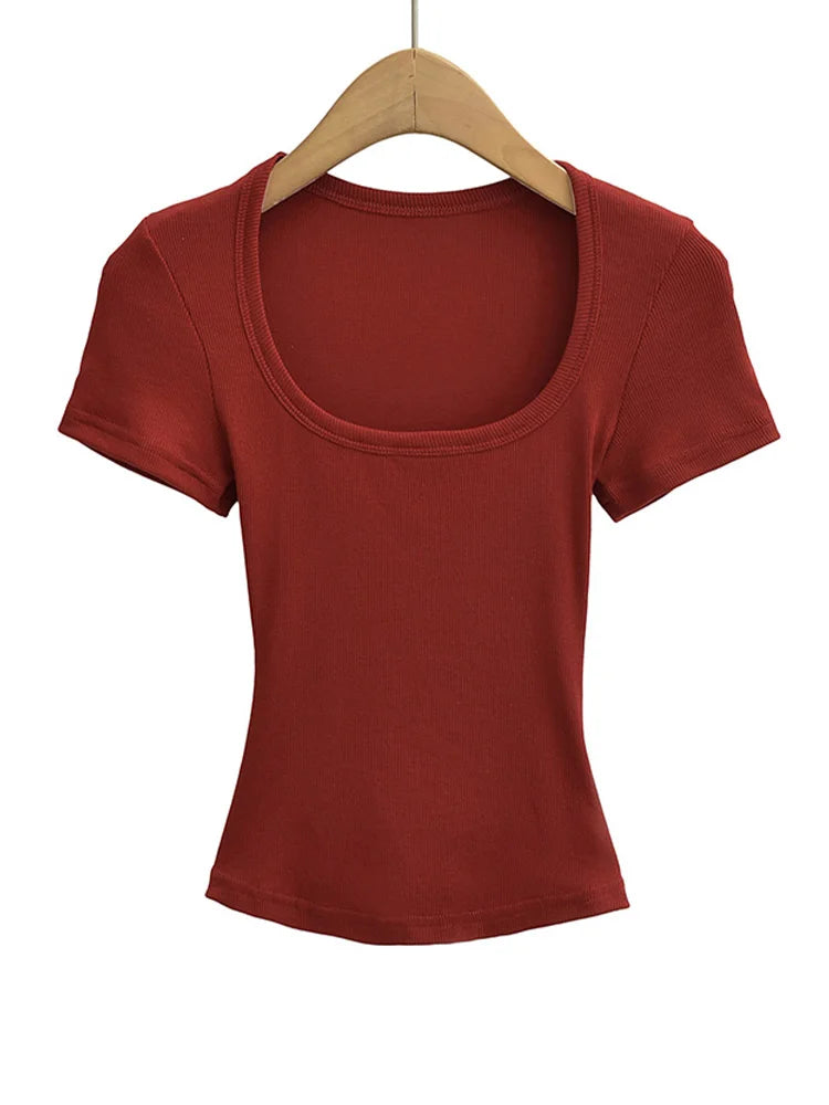 Damen Slim Fit Crop Top