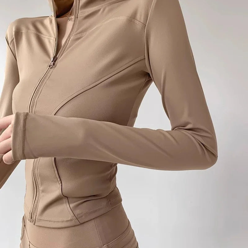 Damen Fitness Jacke mit Reißverschluss