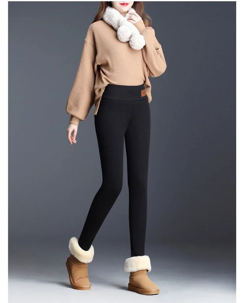 Damen Winter Leggings High Waist – Thermo Fleece & Stretch
