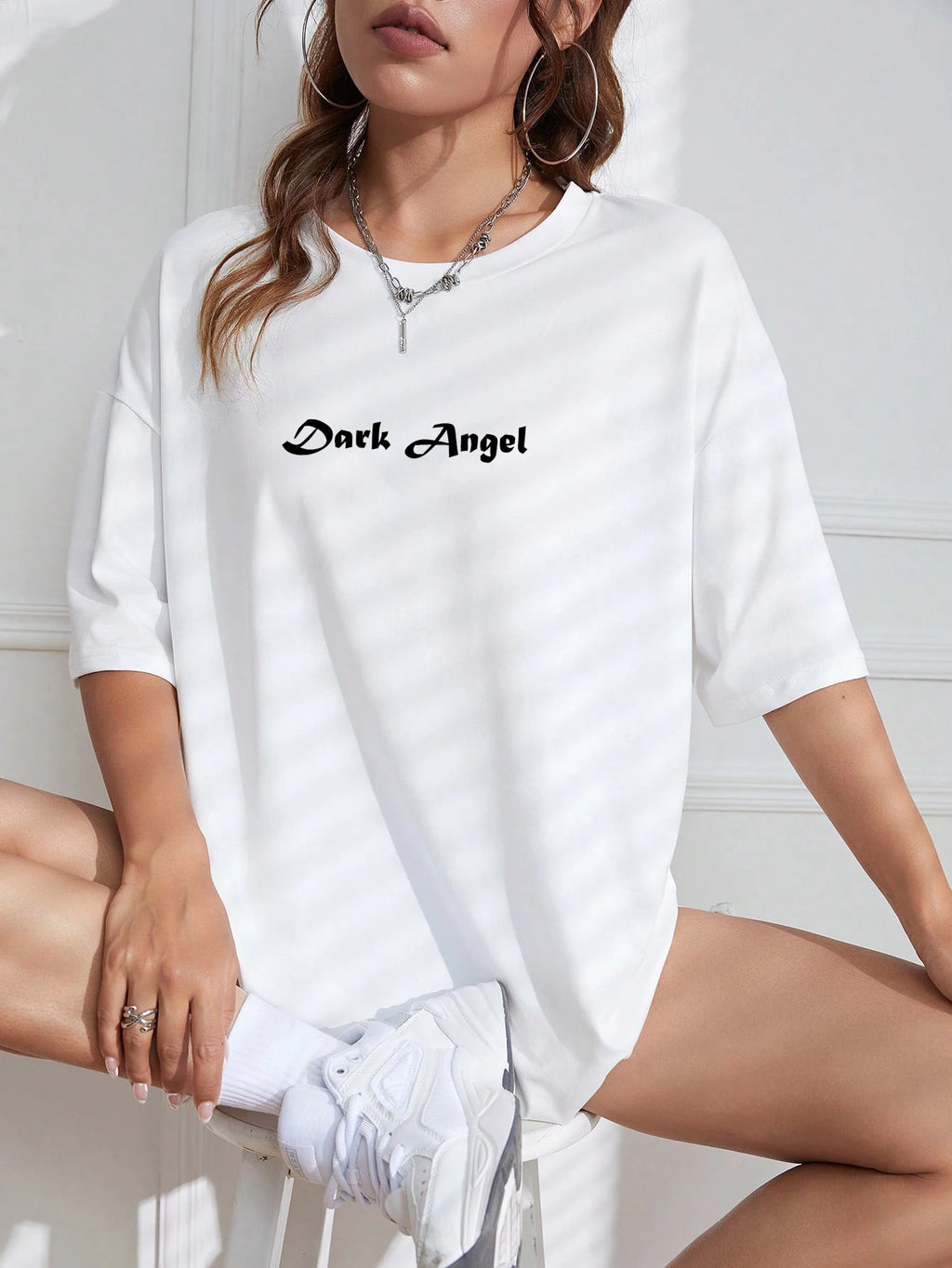 Damen Oversize T-Shirt – Dark Angel Wing