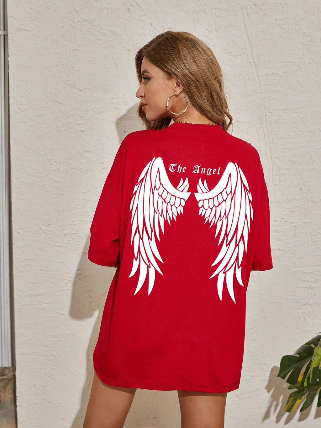 Damen Oversize T-Shirt – Dark Angel Wing