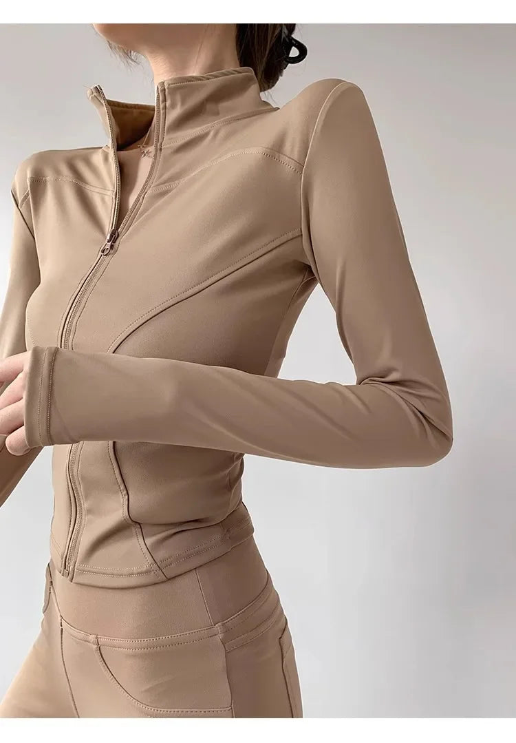 Damen Fitness Jacke mit Reißverschluss