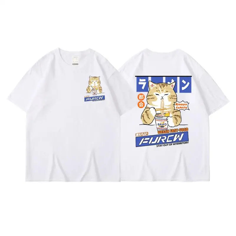 Oversize T-Shirt – Harajuku Cat Print | Japan Style