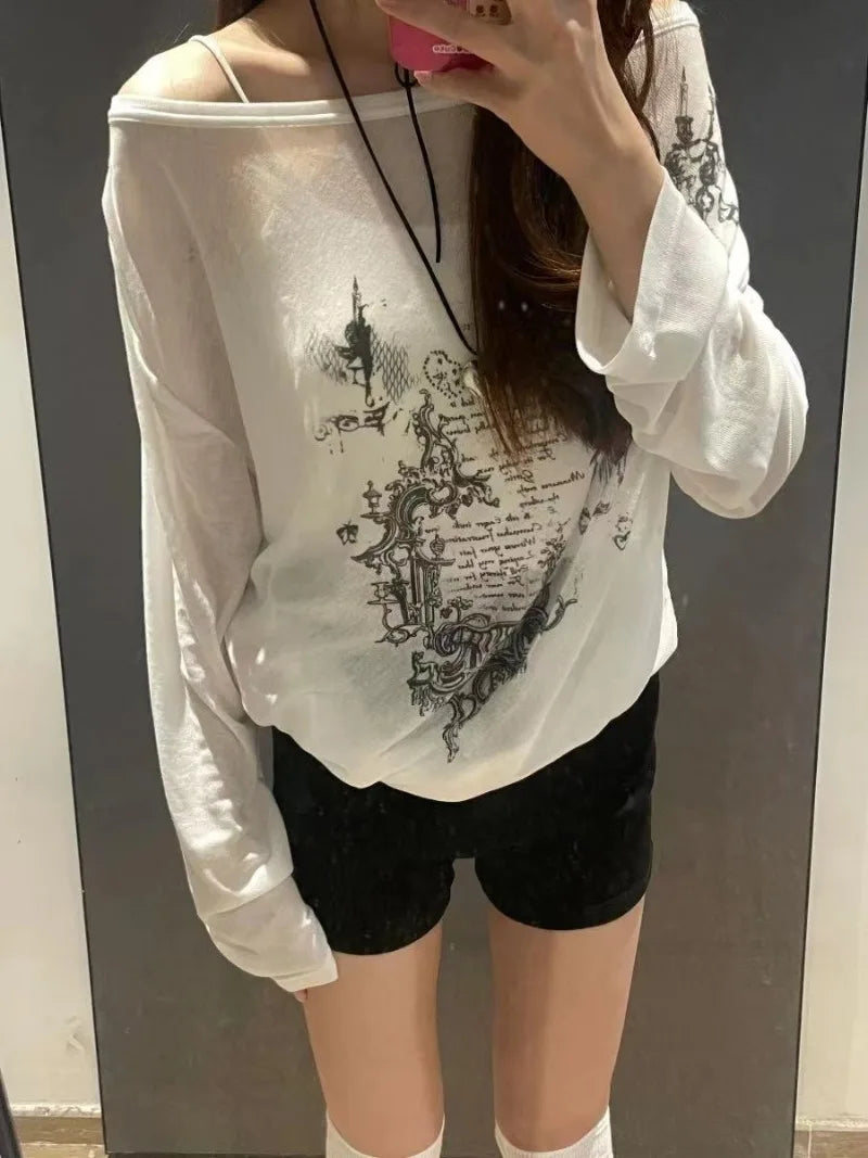 Damen Oversize Langarm Shirt