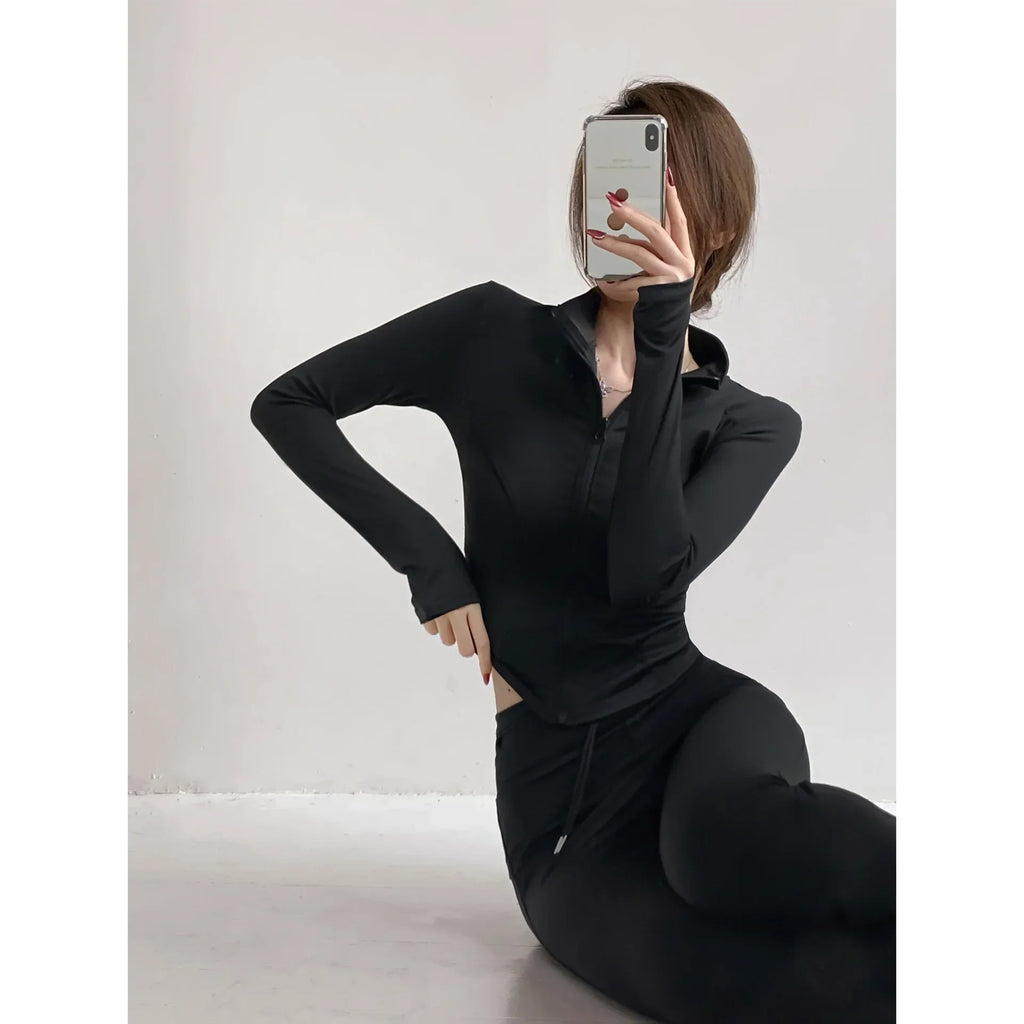 Damen Fitness Jacke mit Reißverschluss