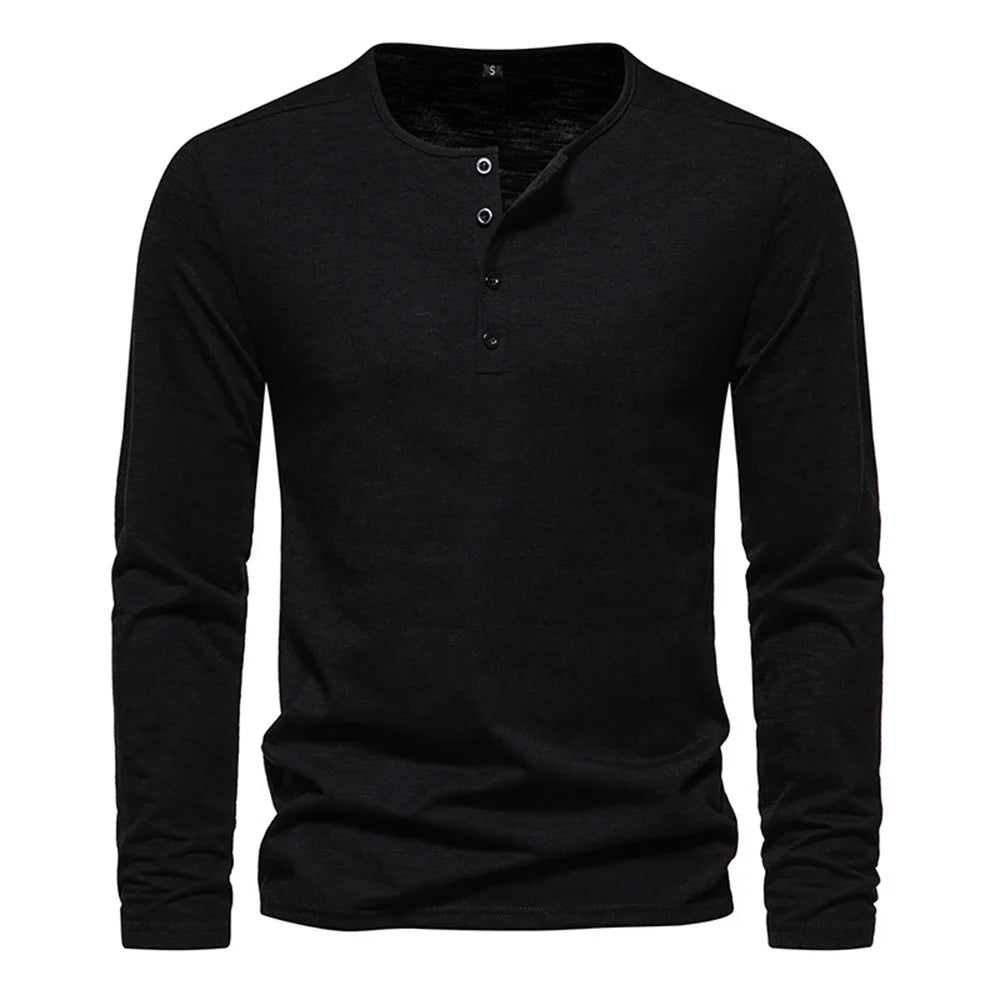 Herren Slim Fit Langarm Shirt – Baumwolle