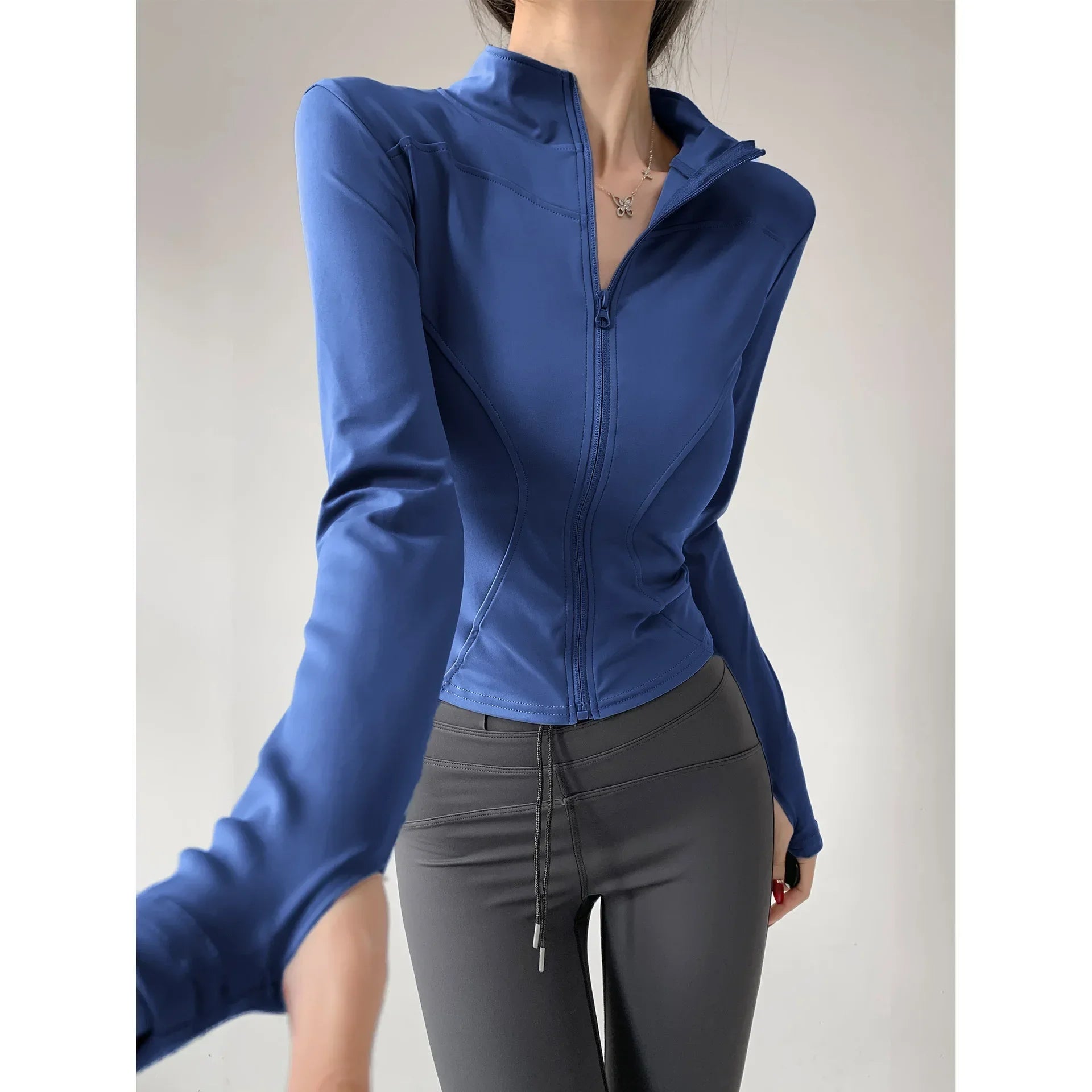Damen Fitness Jacke mit Reißverschluss