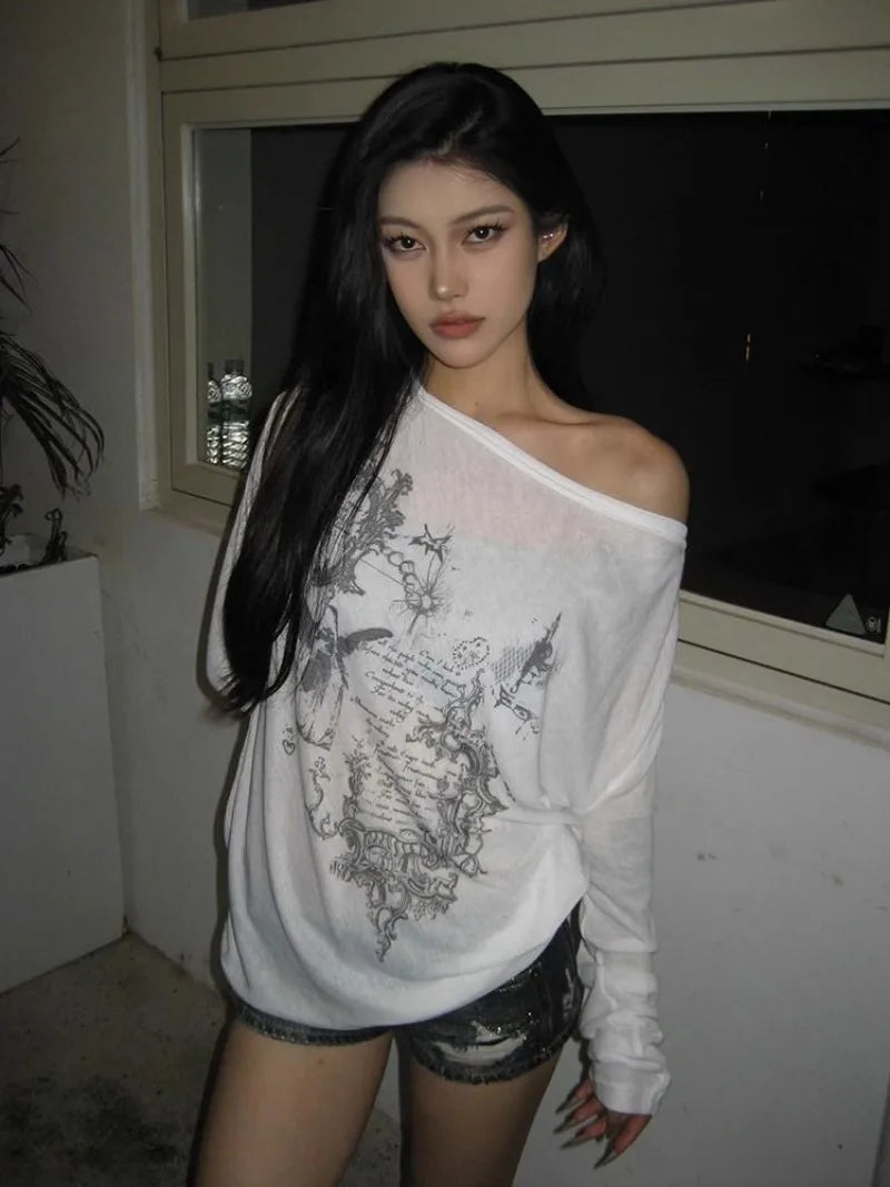 Damen Oversize Langarm Shirt