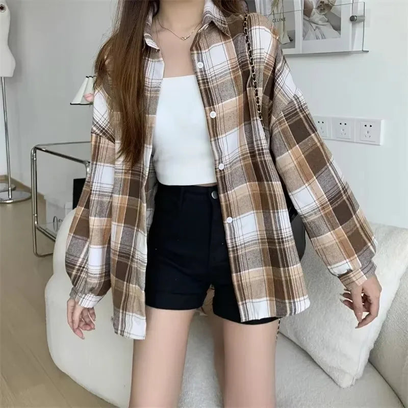 Damen Karohemd – Vintage Preppy Style