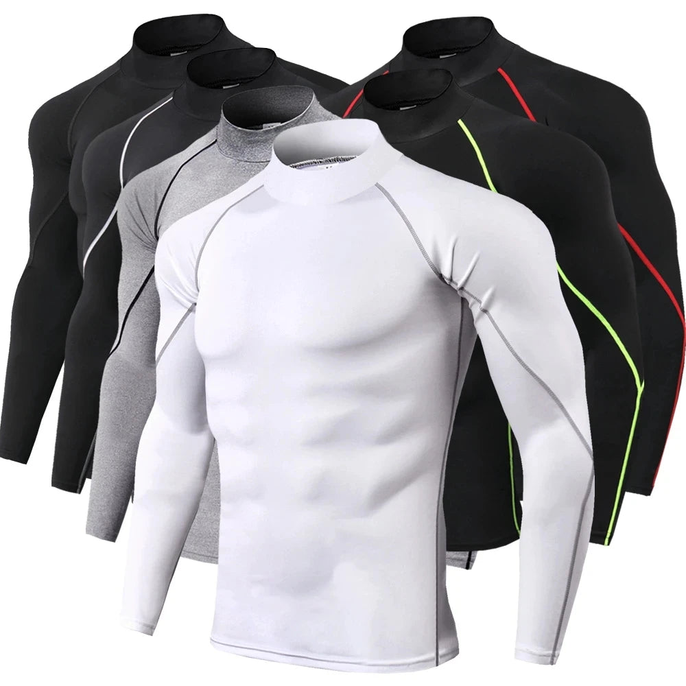 Herren Sport Kompressionsshirt – Langarm Quick Dry