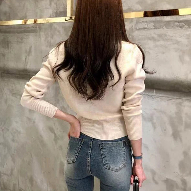 Damen Knitted Cardigan Jacke – Single Breasted Slim Fit