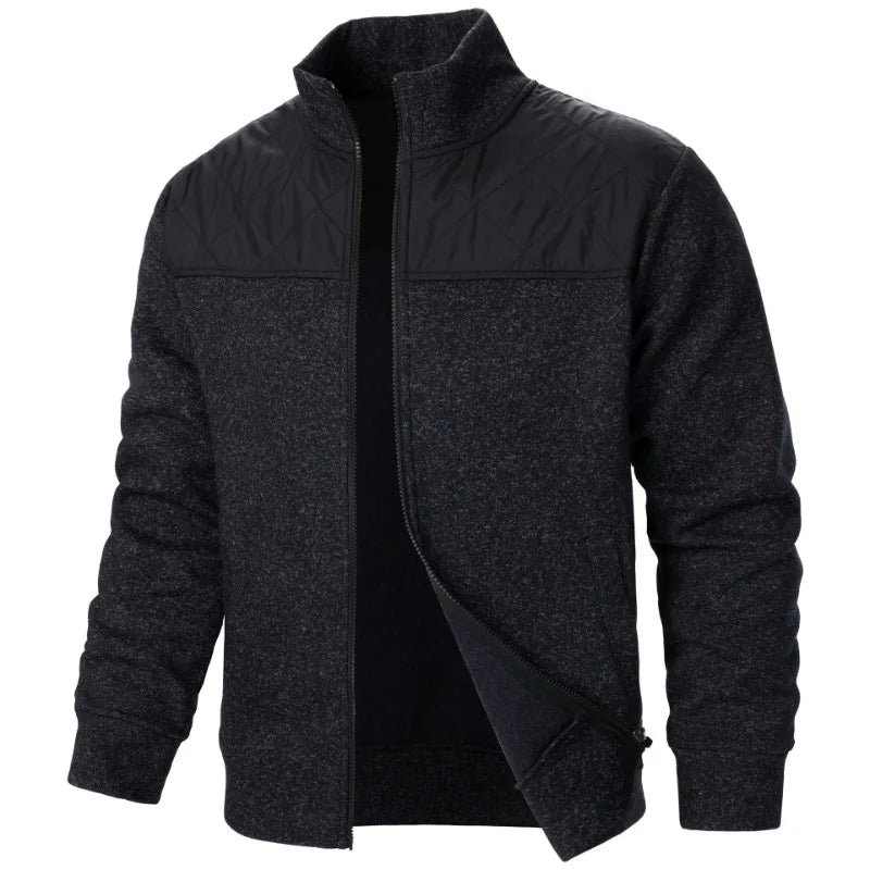 Herren Zip Jacket – Patchwork Sweatshirt