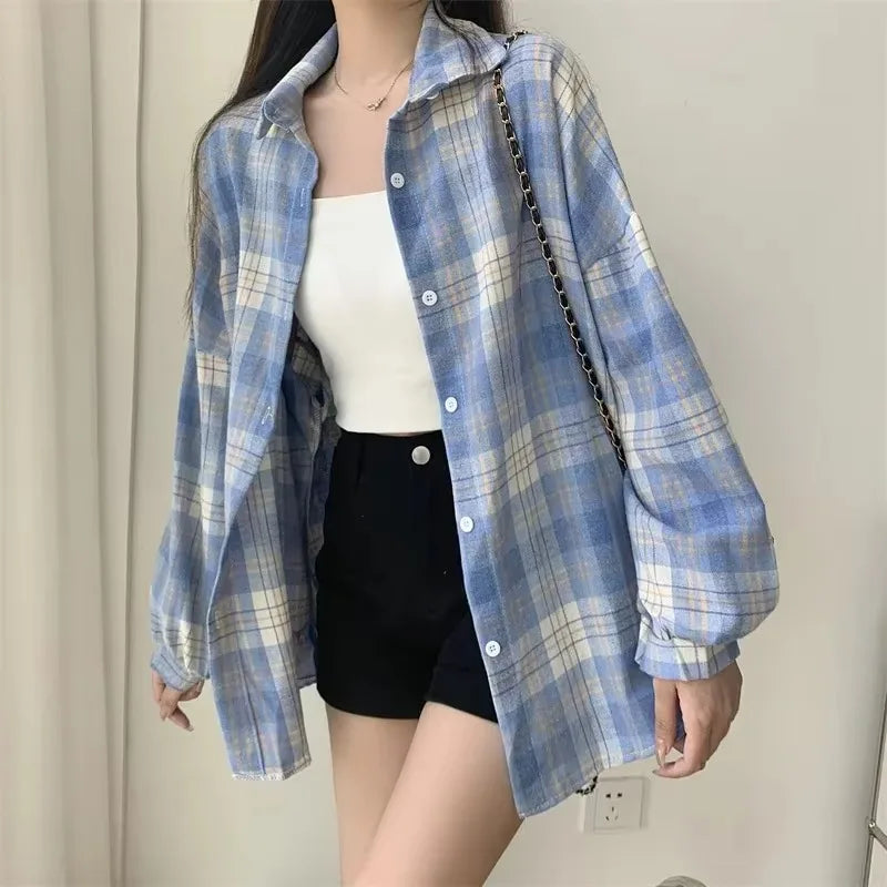 Damen Karohemd – Vintage Preppy Style