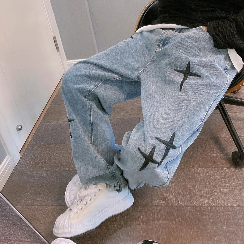Herren Wide Leg Baggy Jeans