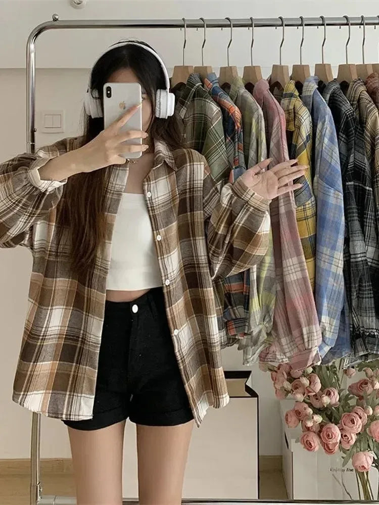 Damen Karohemd – Vintage Preppy Style