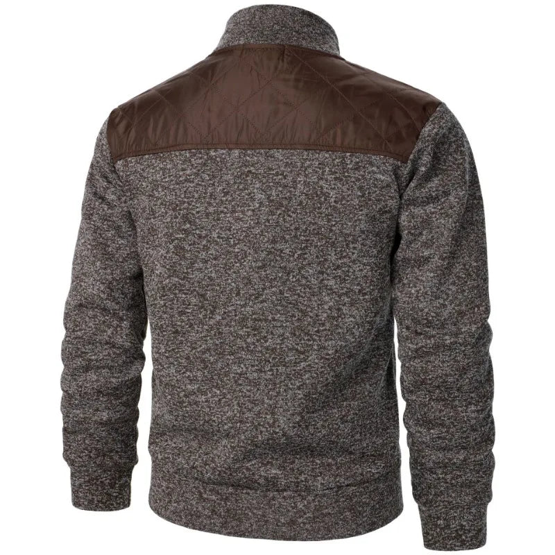 Herren Zip Jacket – Patchwork Sweatshirt