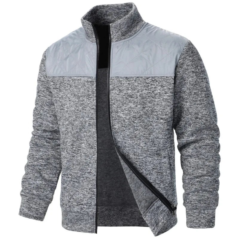 Herren Zip Jacket – Patchwork Sweatshirt